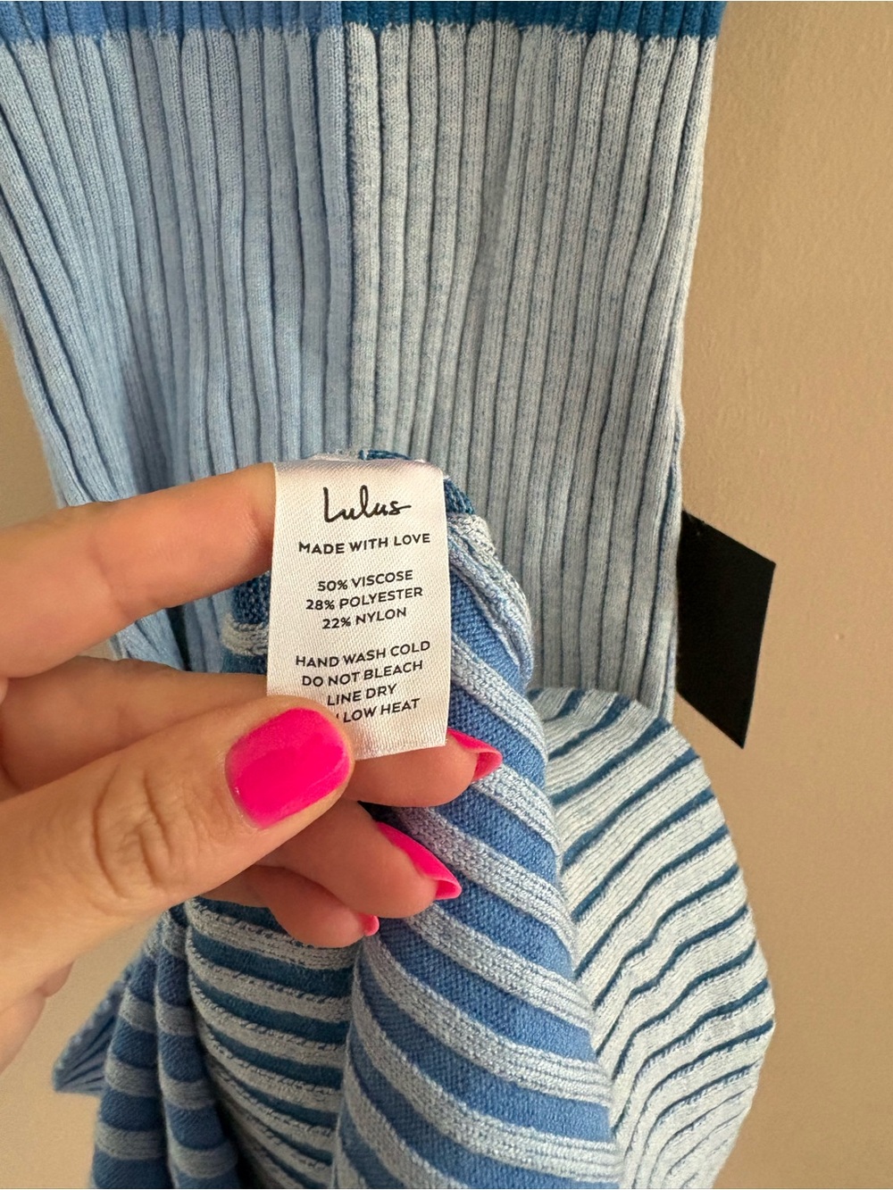 Lulus Radiant Personality Blue Color Block Ribbed Knit Midi Dress Size Small NWT - Picture 10 of 10